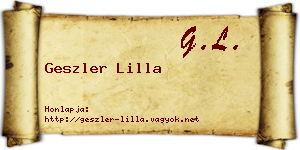 Geszler Lilla névjegykártya